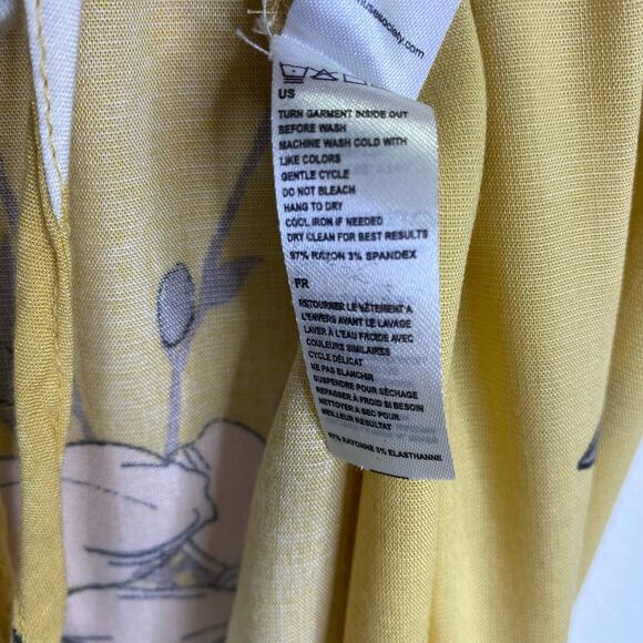 AMUSE SOCIETY Kimono Floral Ginger Womens S Yellow Tie Front Maxi Duster Boho - Picture 13 of 14
